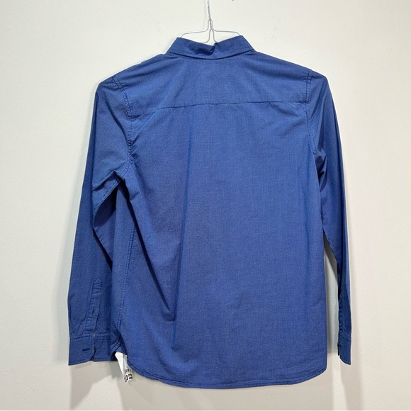 ZARA Blue Checkered Long-sleeve Dress Shirt in Boys Size 11/12 - Picture 3 of 4